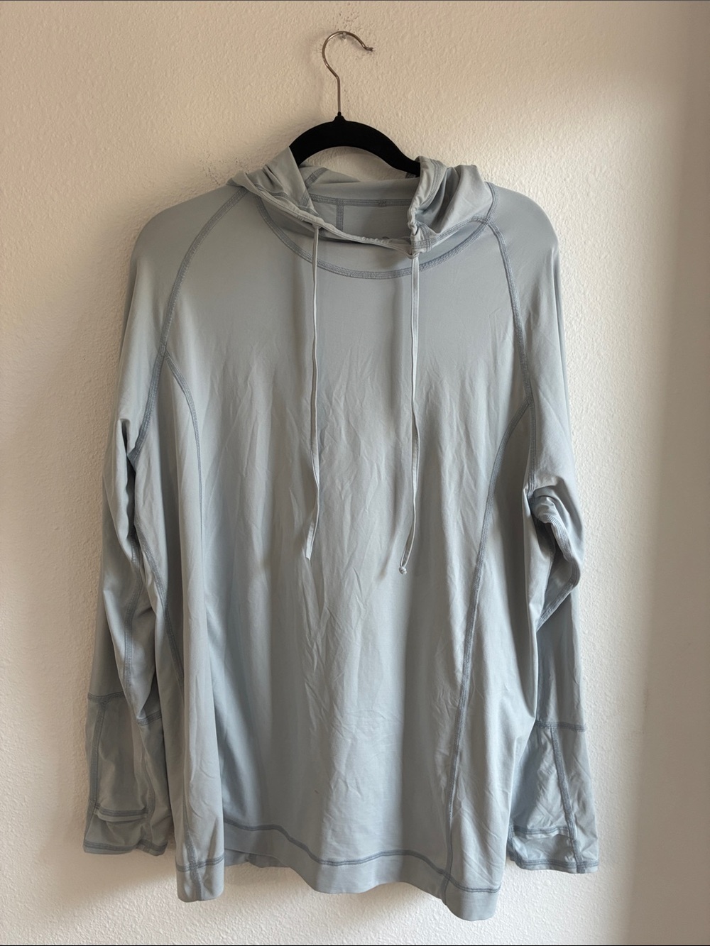 Men's Hooded Swim Rash Guard — Light Blue Sun Protection